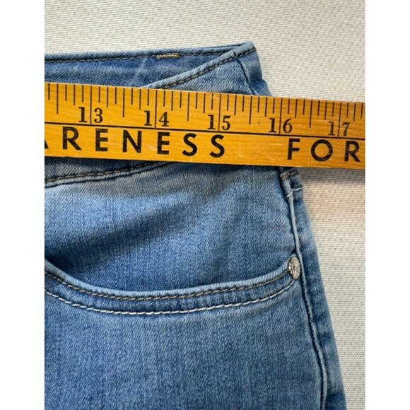 Christopher & Banks Womens Denim Shorts Size 8 Blue Jeans Emblemished - Picture 9 of 12